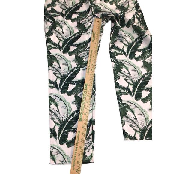 Old Navy Pants Womens 14 White Green Pixie Mid Rise Straight Leg Cropped Chino - Picture 9 of 11